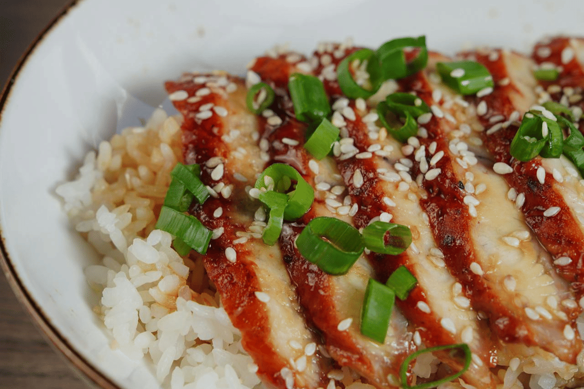 ilustrasi nasi ayam bawang hijau