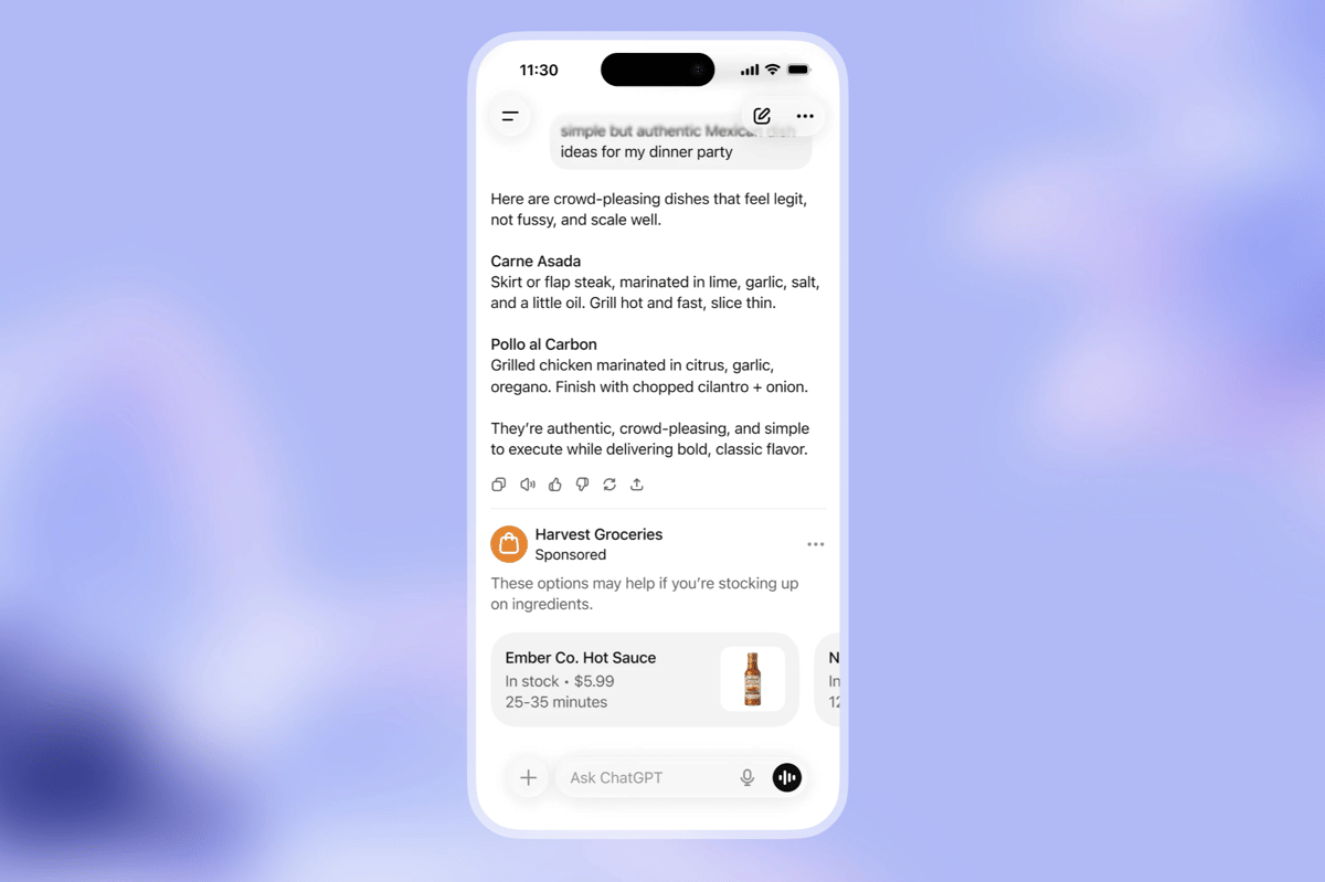 tampilan iklan di ChatGPT