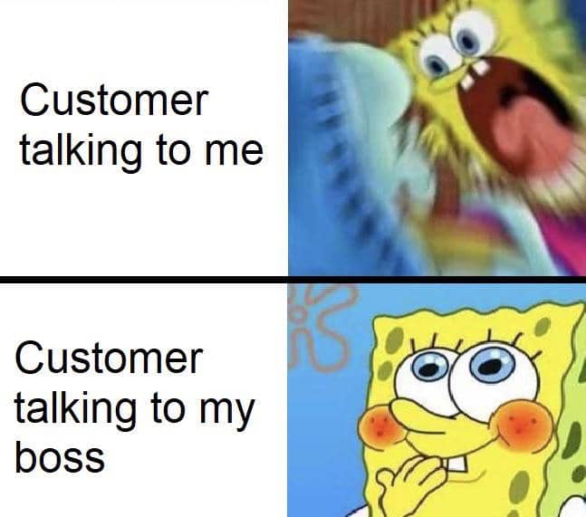 meme momen pelanggan bertanya dan minta tolong
