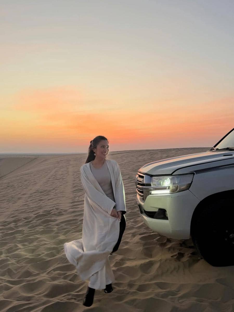 Tyna Dwi Jayanti ikut safari desert di Doha