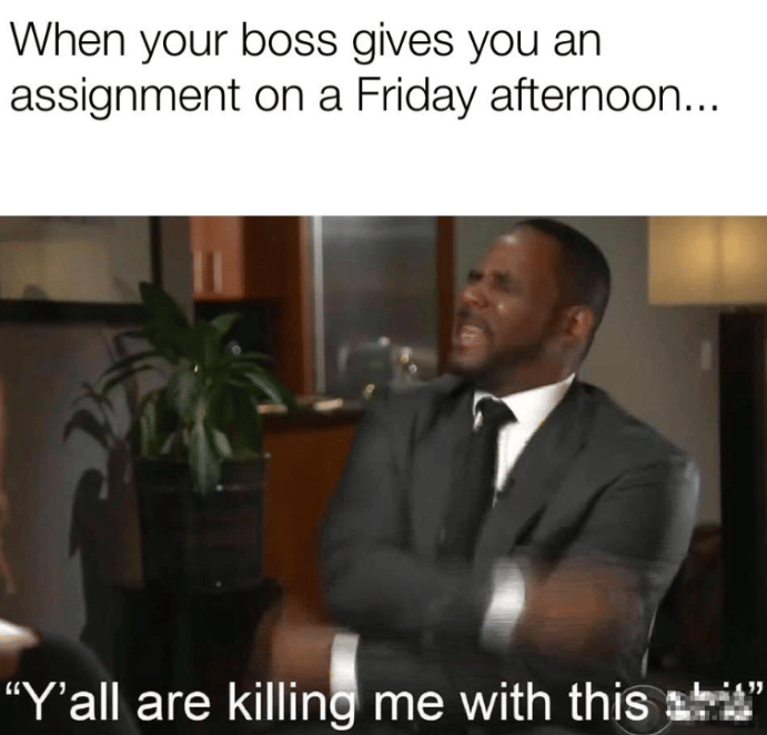 meme kerja di hari jumat 