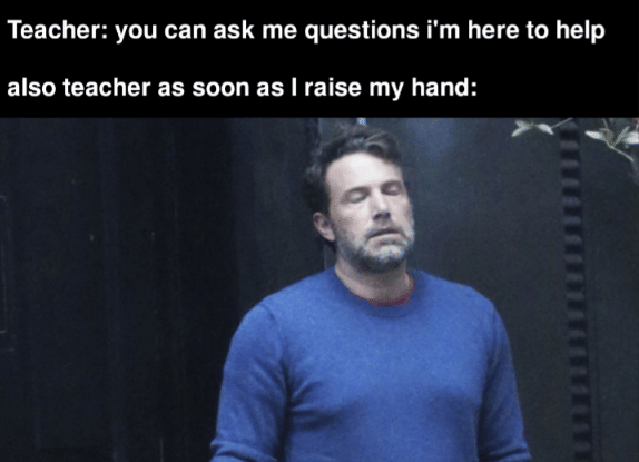 meme bertanya kepada guru 