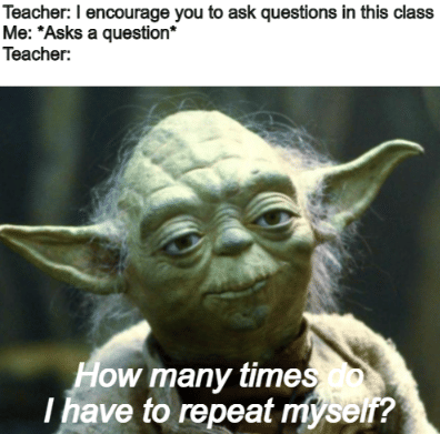 meme bertanya kepada guru