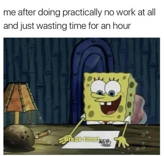 meme momen buang-buang waktu di tempat kerja