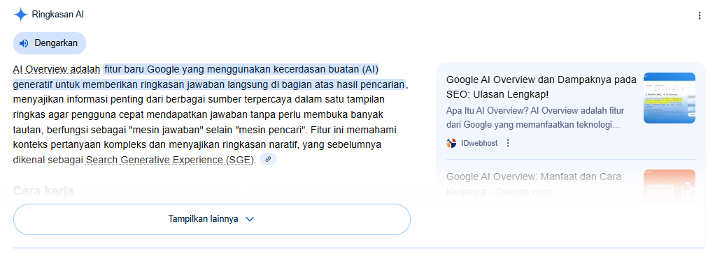 AI Overview di Google