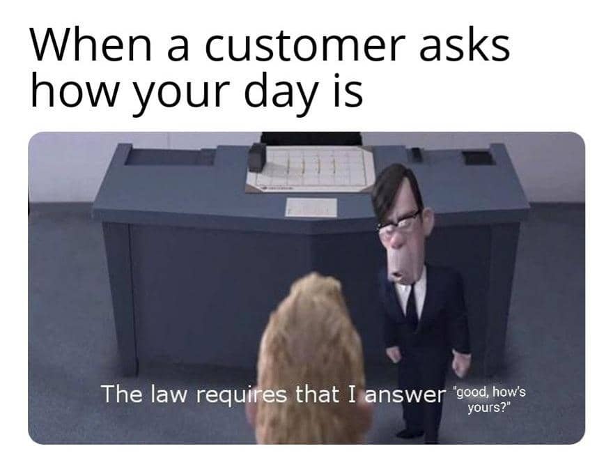 meme momen pelanggan bertanya dan minta tolong