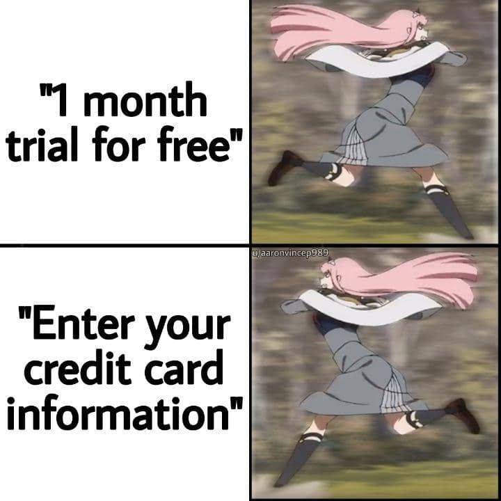 meme anime tentang kartu kredit