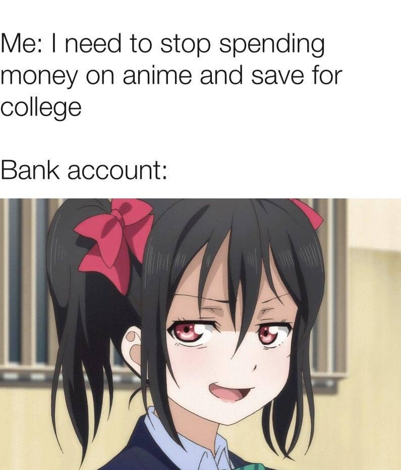 meme anime tentang menabung