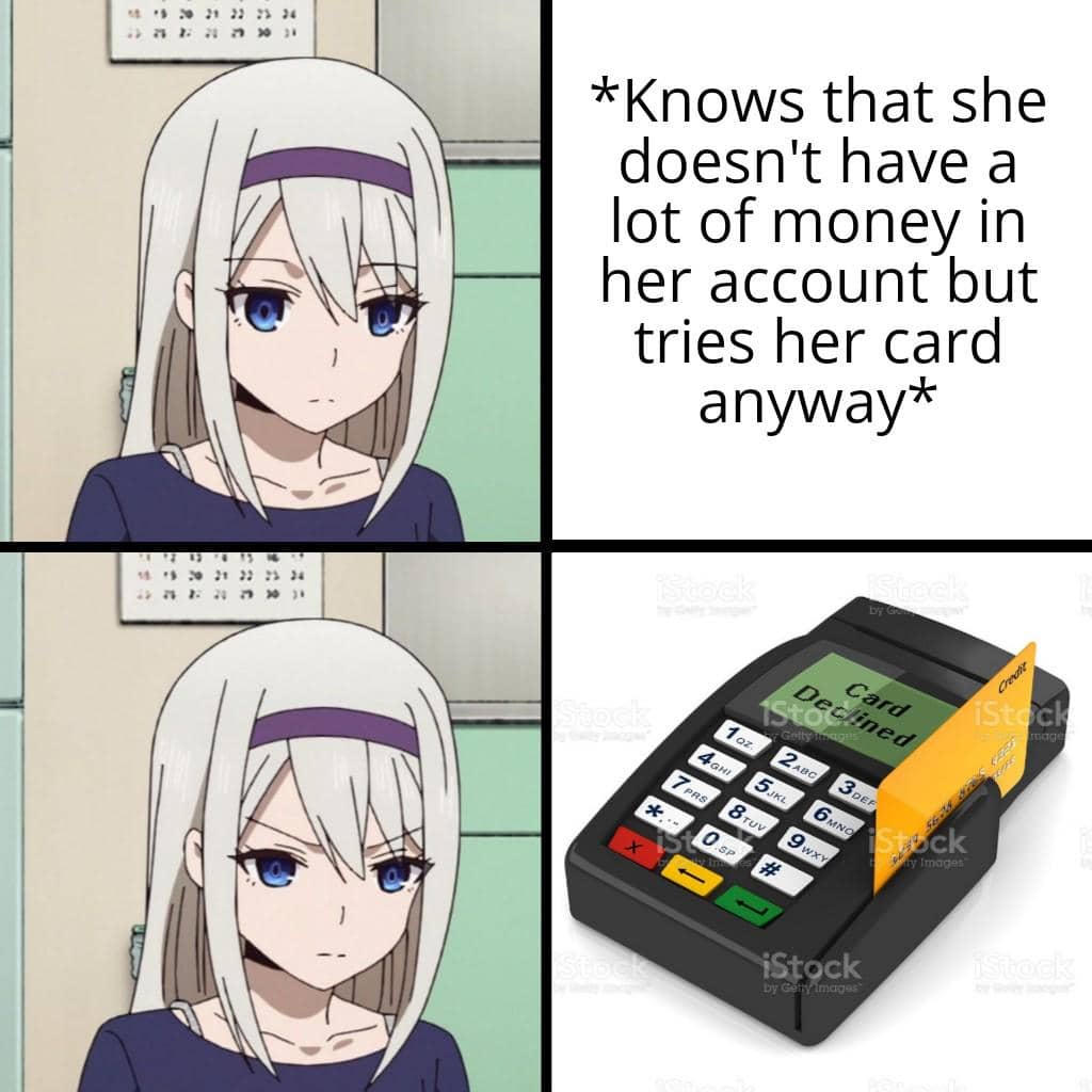 meme anime tentang kartu kredit