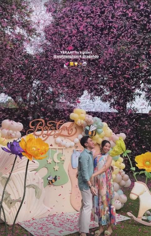 Gender Reveal Kehamilan Istri Sangun Ragahdo (instagram.com/septiningtyas)