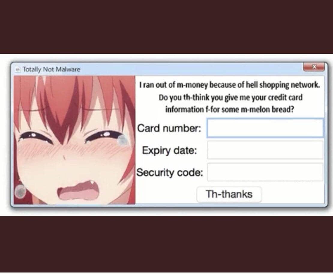 meme anime tentang kartu kredit