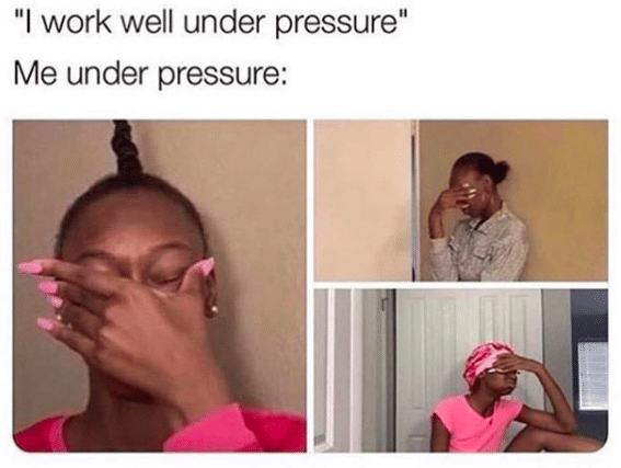meme kerja di bawah tekanan
