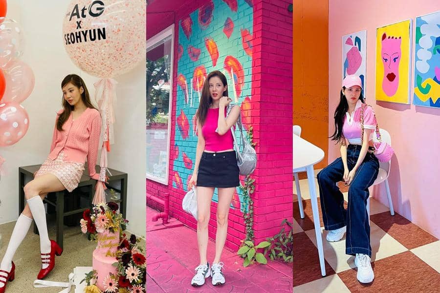 9 Gaya Seohyun SNSD dengan Outfit Serba Pink, So Pretty!