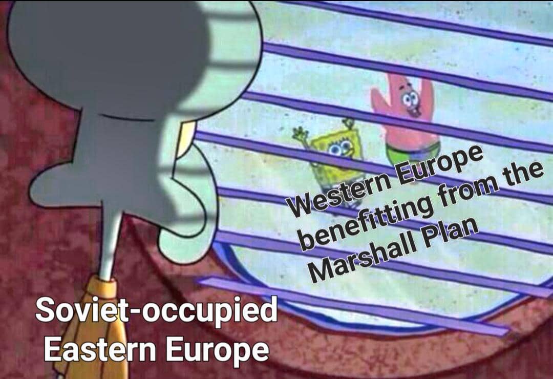 meme SpongeBob tentang Eropa Timur