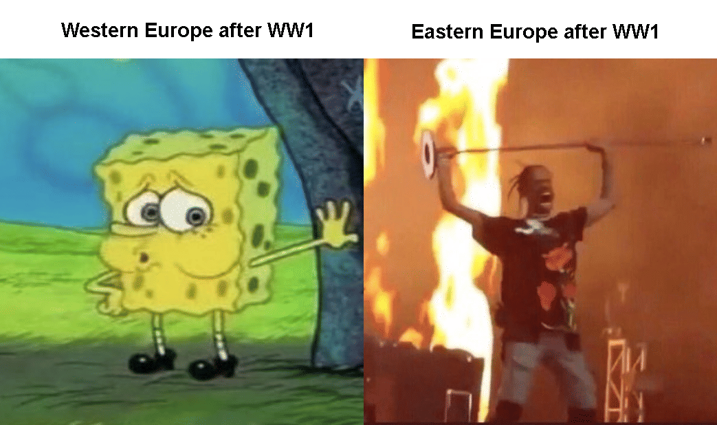 meme SpongeBob tentang Eropa Timur