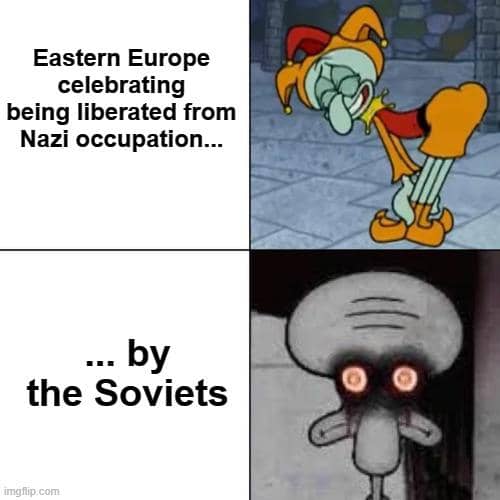 meme SpongeBob tentang Eropa Timur