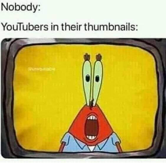 meme SpongeBob tentang konten YouTube
