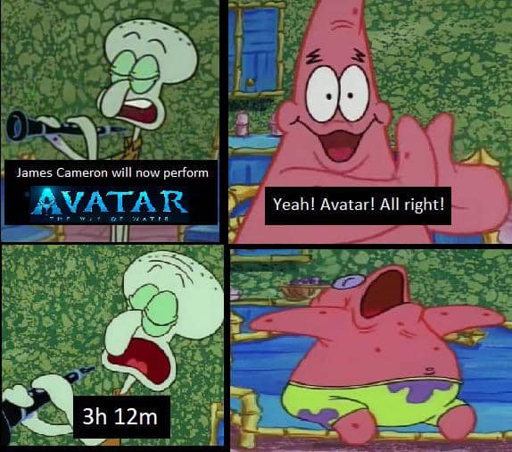 meme SpongeBob tentang film Avatar