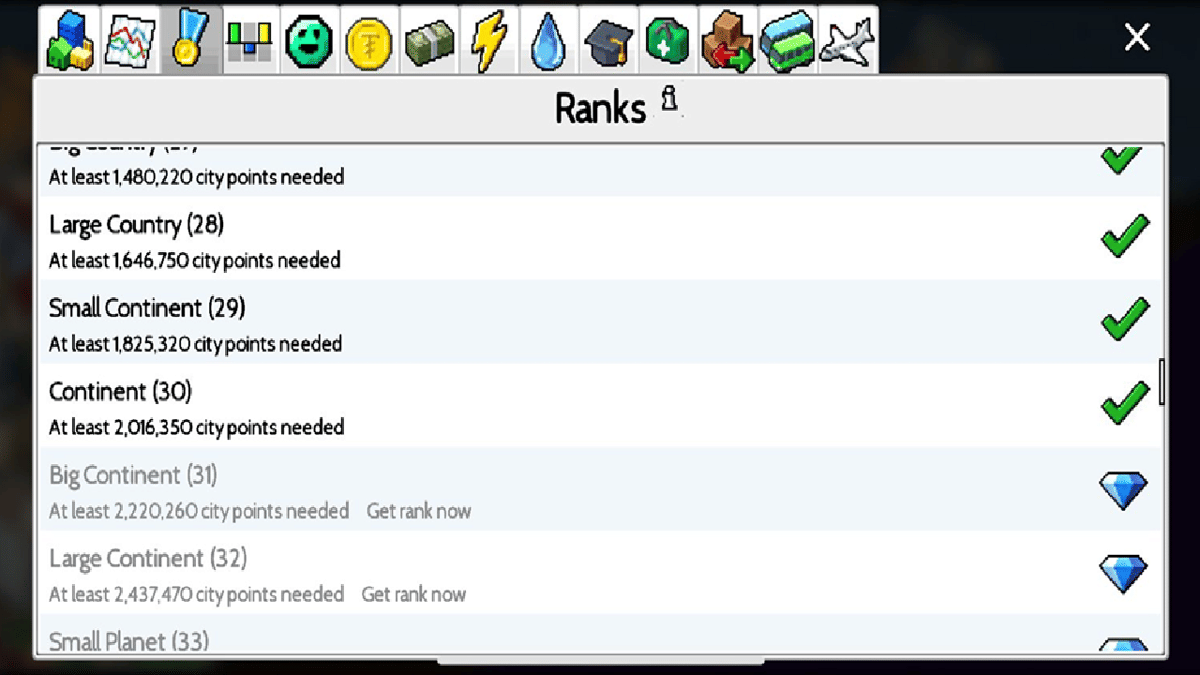 hadiah naik ranking kota di TheoTown