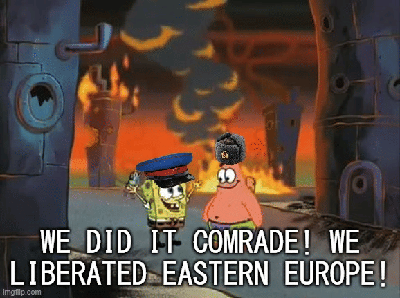 meme SpongeBob tentang Eropa Timur