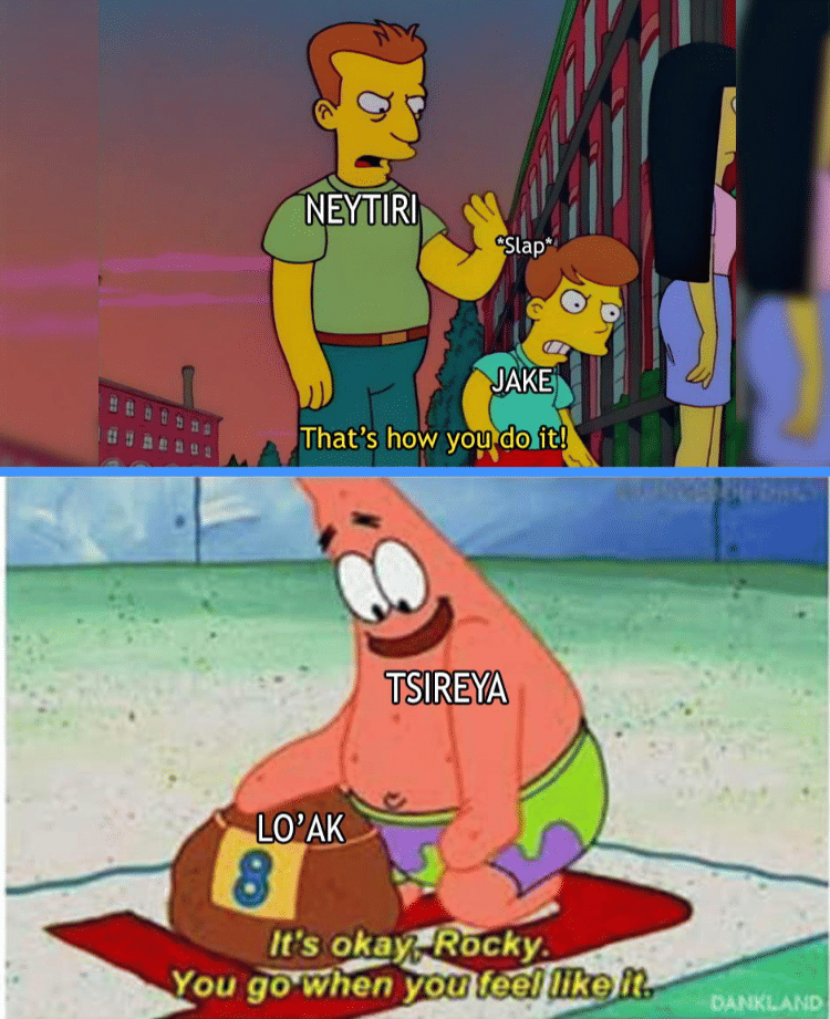 meme SpongeBob tentang film Avatar 