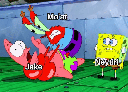 meme SpongeBob tentang film Avatar