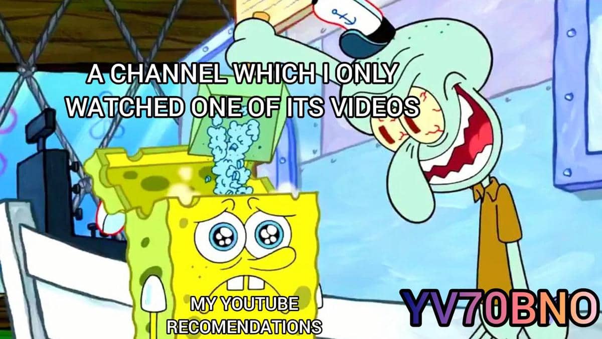 meme SpongeBob tentang konten YouTube