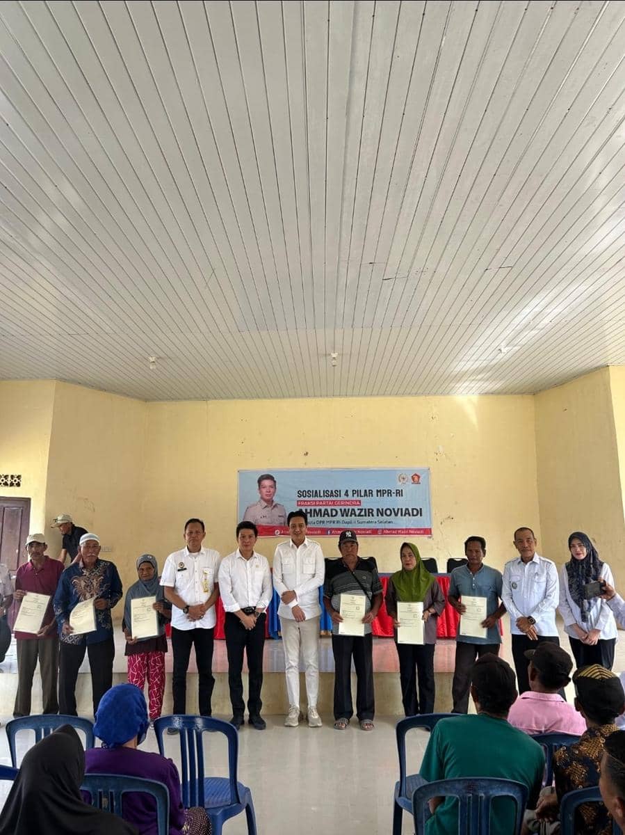 Anggota Komisi 2 DPR RI Ahmad Wazir Noviadi sosialisasi 4 Pilar Kebangsaan di Ogan Ilir, Sabtu (11/12/2025).