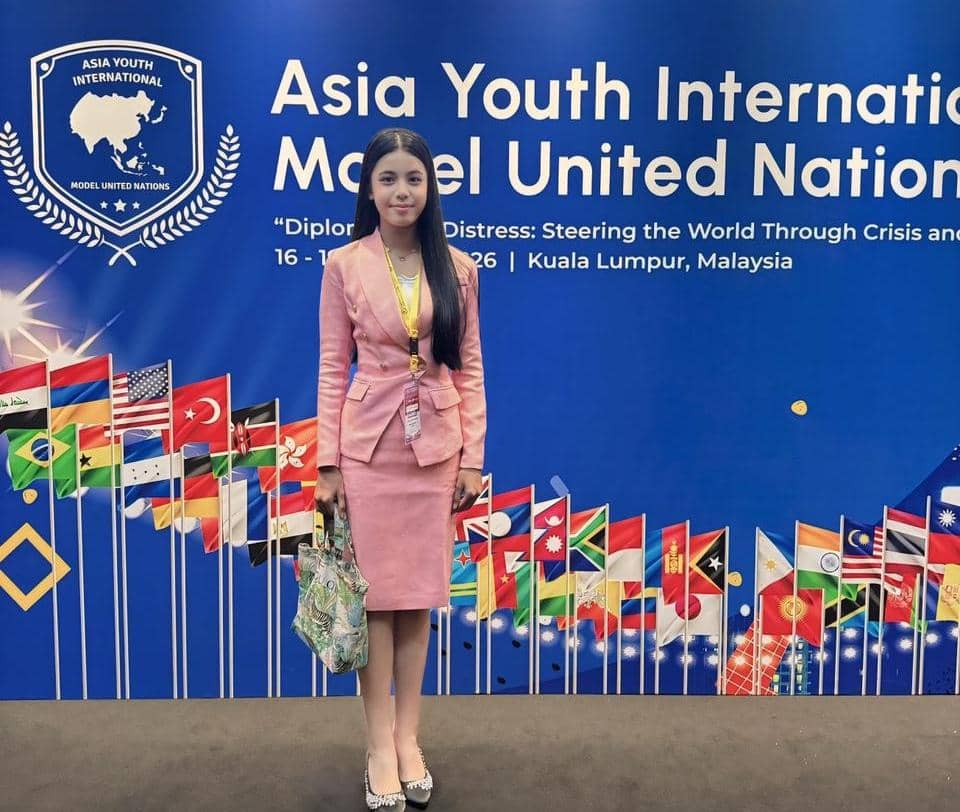 Puteri Anak Indonesia asal Sumsel Kalinka Shereen Shaquilla tampil di ajang forum debat internasional Asia Youth International Model United Nation (AYIMUN) Council UNESCO