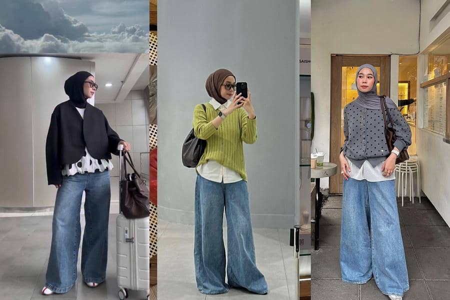 9 Ide Mix and Match Celana Baggy Jeans ala Fitri Hasiani, Selalu Keren