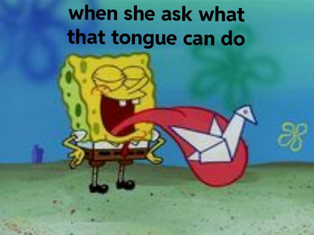 meme SpongeBob tentang lidah