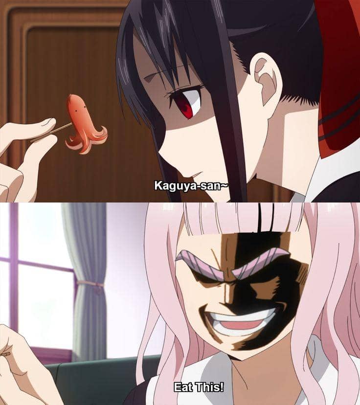 meme cewek anime lagi makan