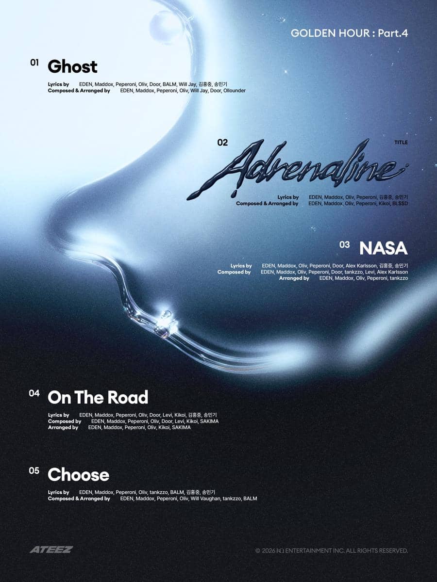 tracklist album GOLDEN Hour : Part.4 dari ATEEZ