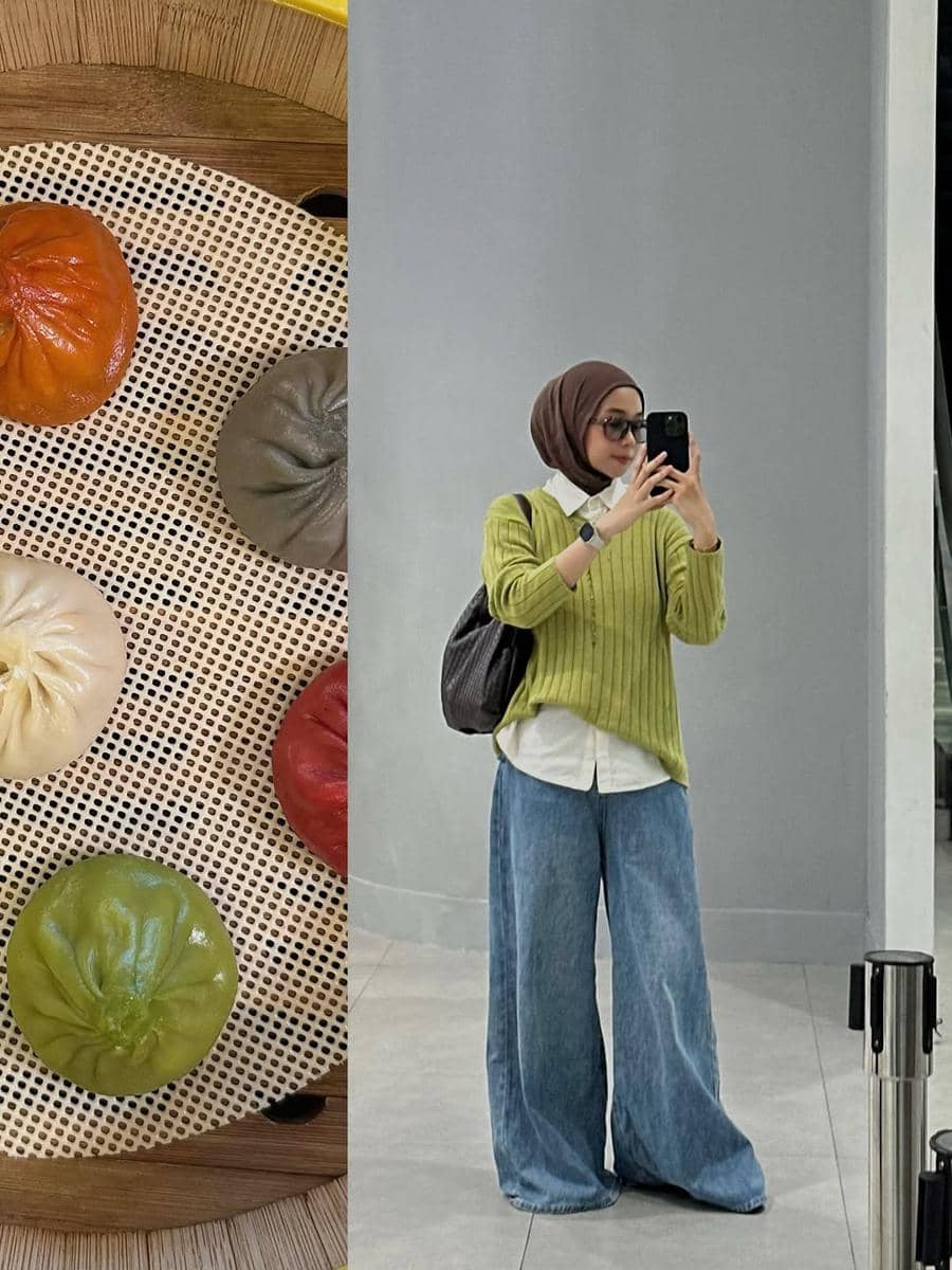 ide mix and match celana baggy jeans ala Fitri Hasiani