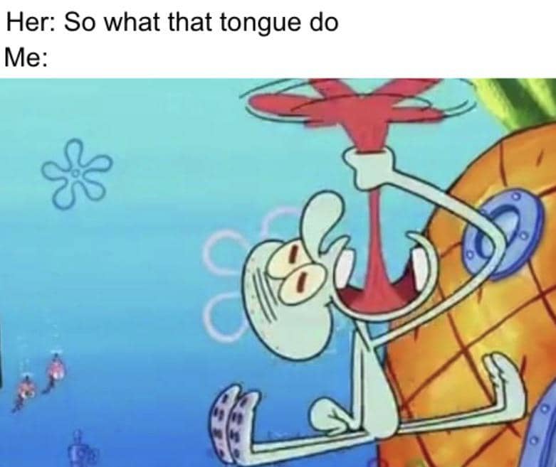 meme SpongeBob tentang lidah