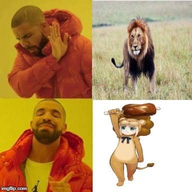 meme anime tentang singa