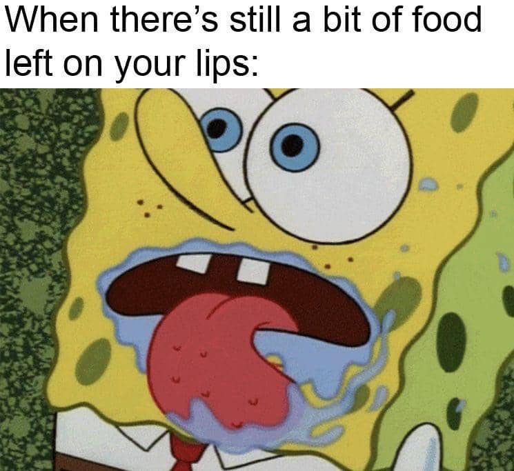 meme SpongeBob tentang lidah