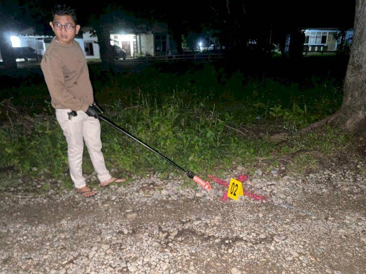 Polres Belu NTT periksa lokasi video viral penembakan burung hantu. (Dok Polres Belu)