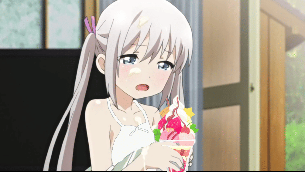 meme cewek anime lagi makan