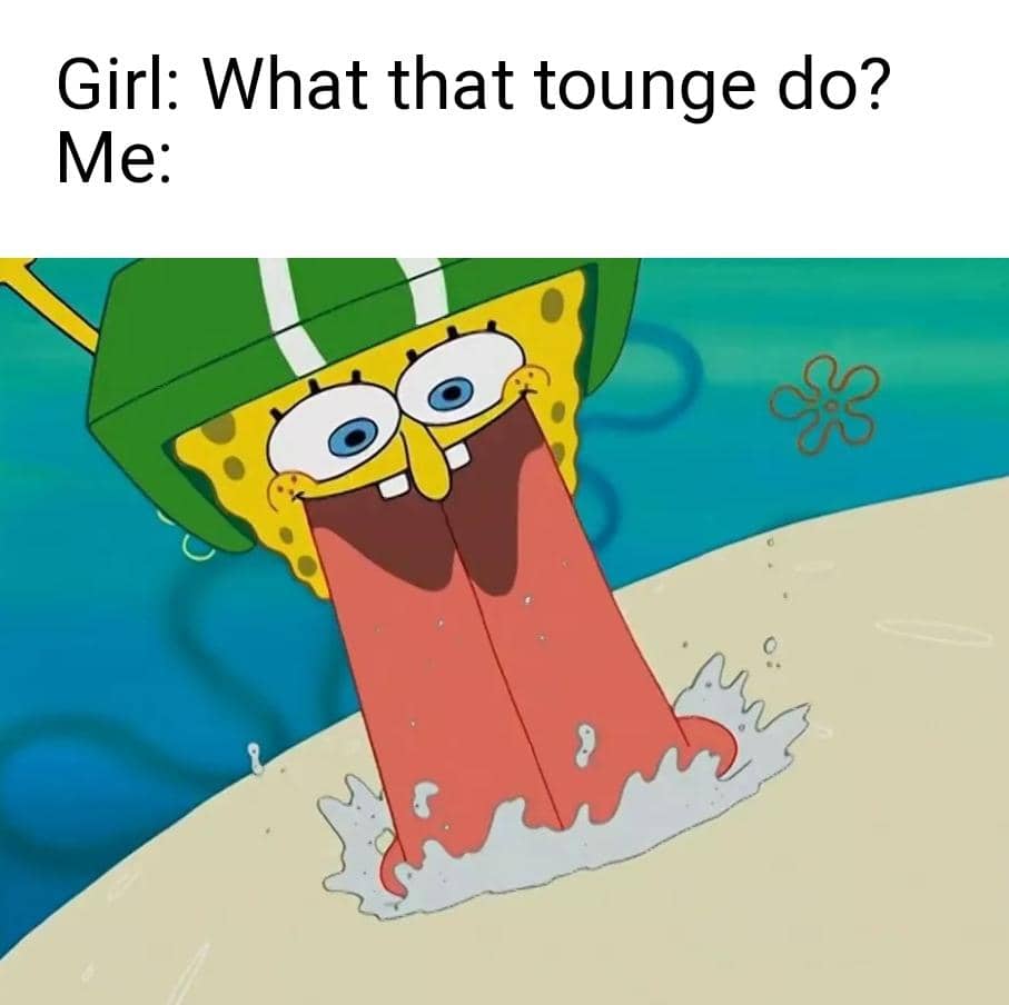 meme SpongeBob tentang lidah