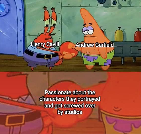 meme SpongeBob tentang Henry Cavill