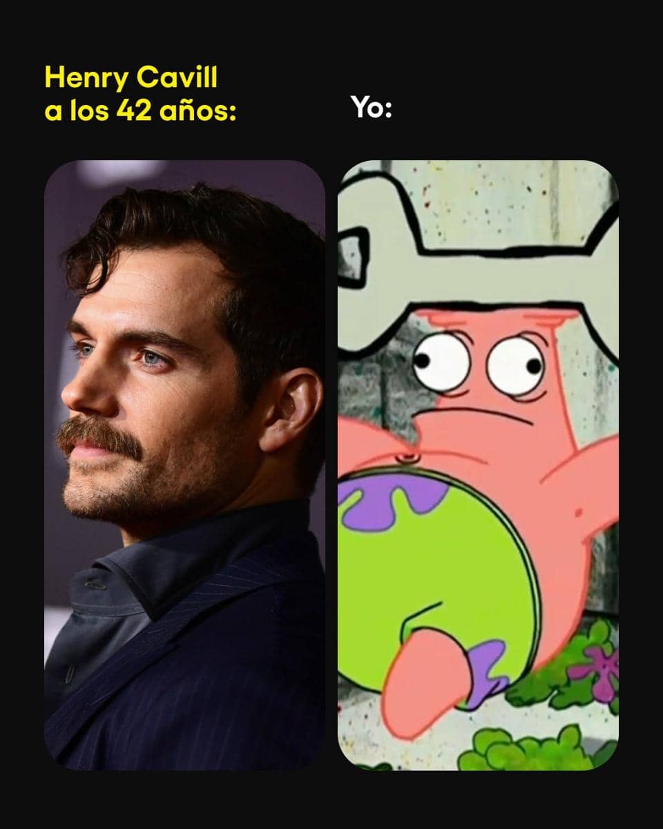 meme SpongeBob tentang Henry Cavill 