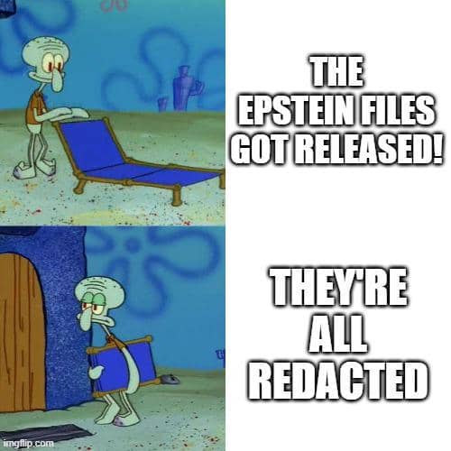 meme SpongeBob tentang Epstein files