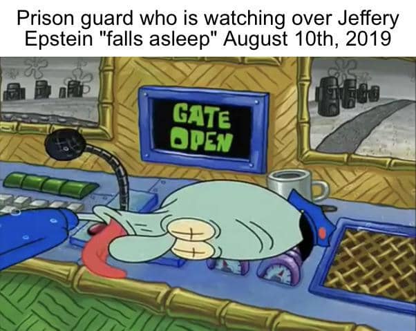 meme SpongeBob tentang Epstein files