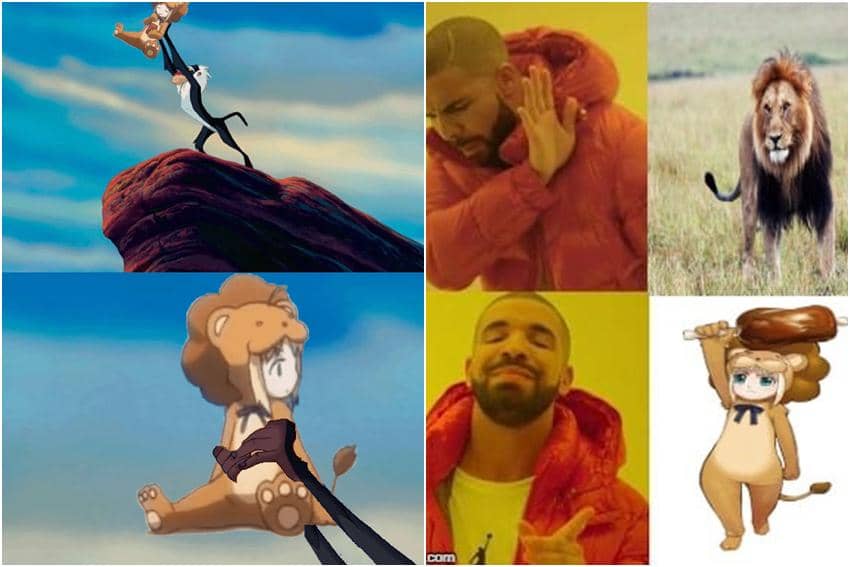 kolase meme anime tentang singa