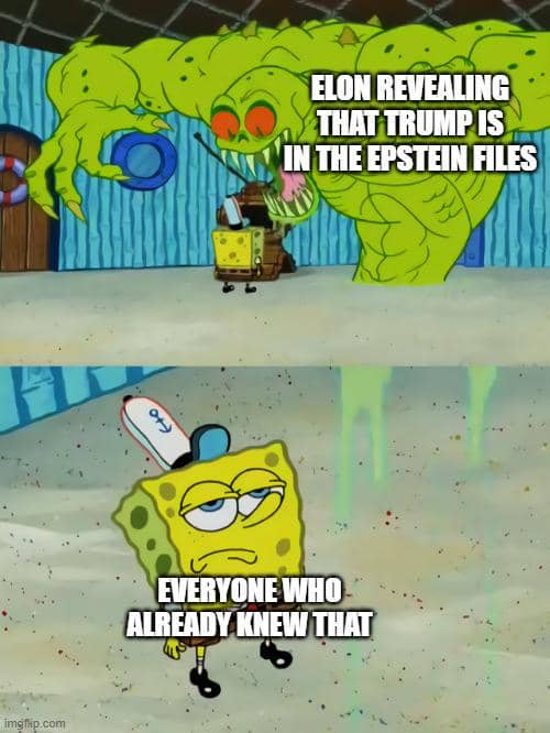 meme SpongeBob tentang Epstein files