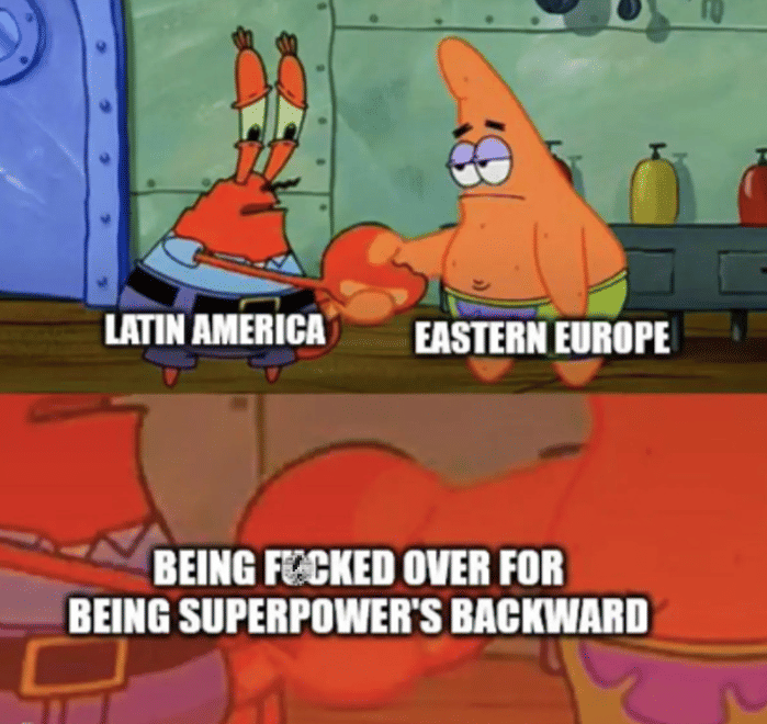 meme SpongeBob tentang Eropa Timur