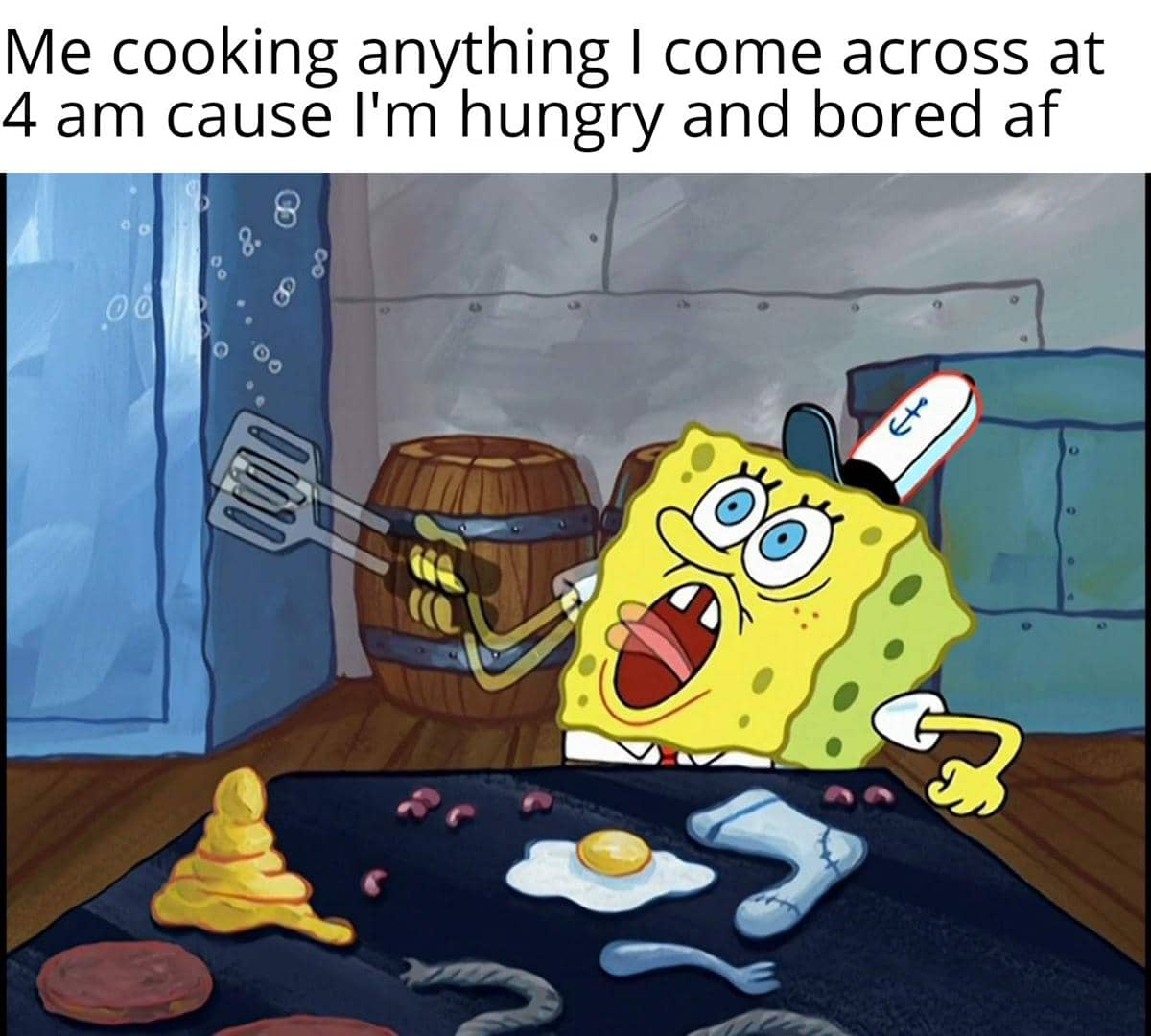meme SpongeBob tentang masak