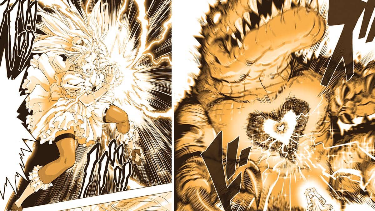 Wavygaza menghabisi monster buaya raksasa - One Punch Man