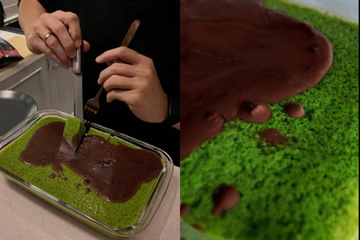 Tangkapan layar puding daun kelor cokelat dengan vla santan ala Nino Fernandez